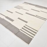 7x9 Grey & Beige Anatolian Flatweave Kilim Rug, 225x276 Cm