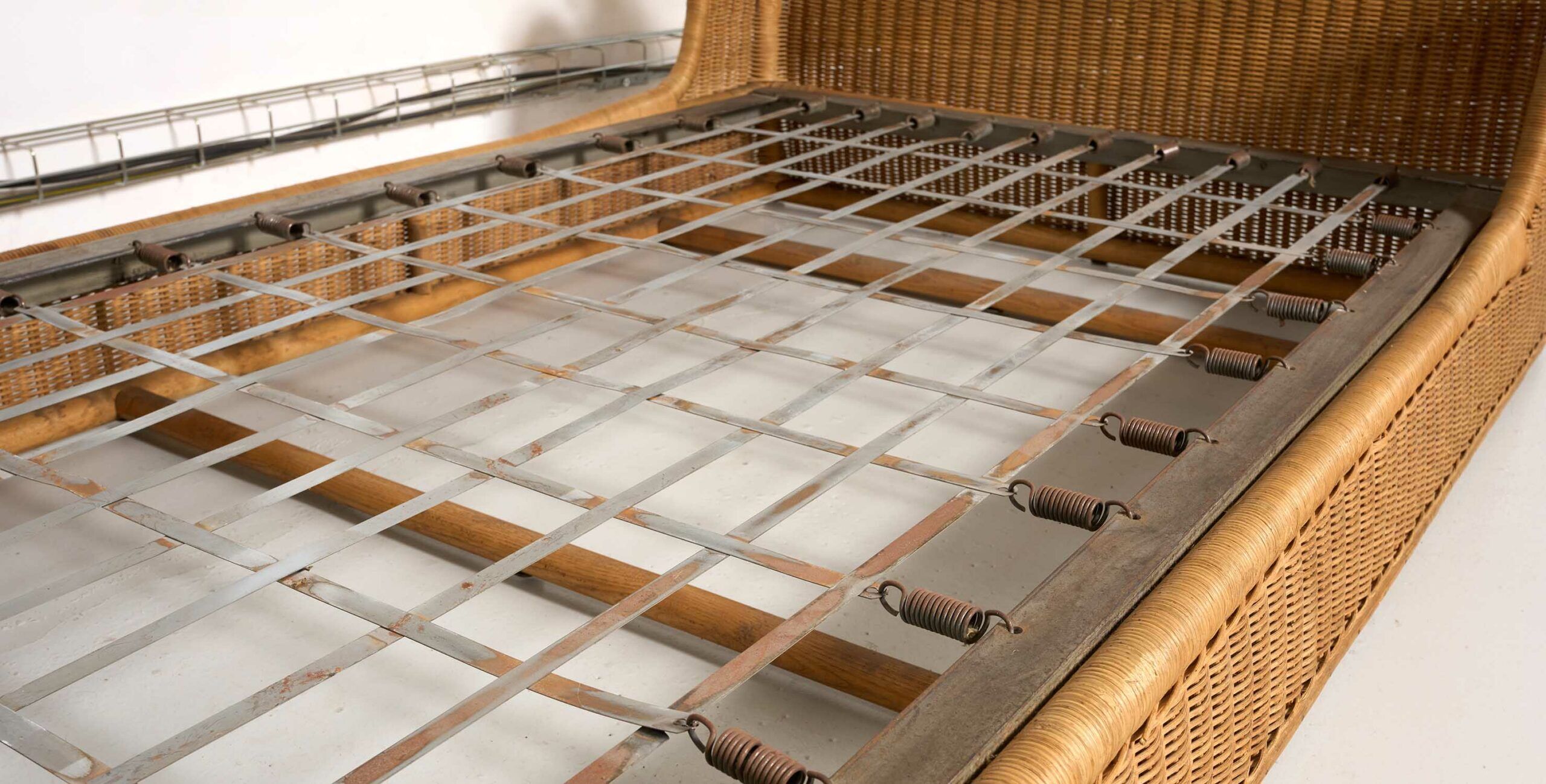 Vintage rattan sofa bed