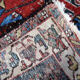 Antique 1920s Persian Hamadan rug, distressed tribal medallion, 128cm x 194cm