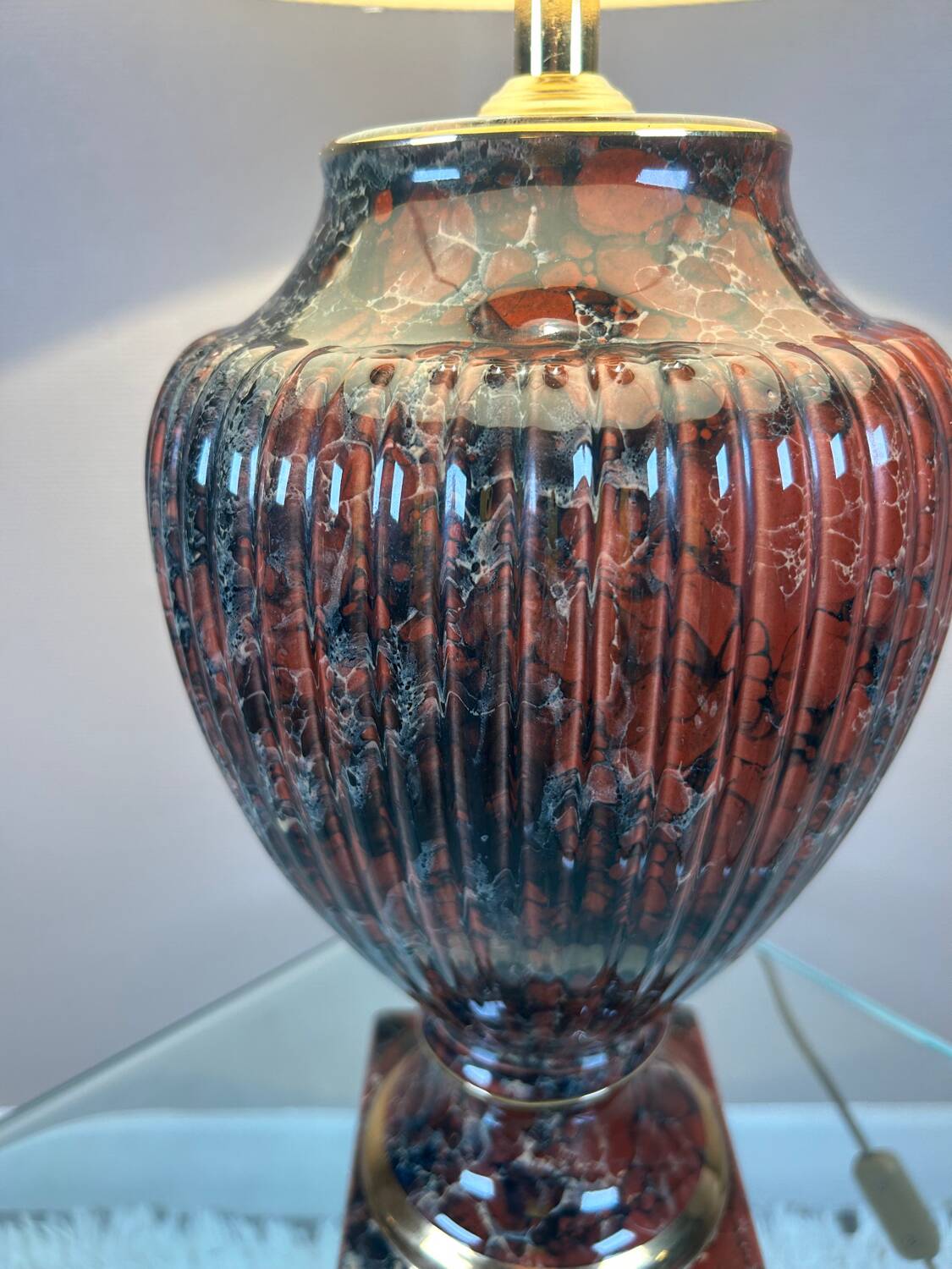 Luxury marbled ceramic lamp from the 80s
