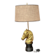 Table lamp made of solid bronze on a marble base.