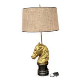 Lampe de table réalisée en bronze massif sur un socle en marbre.