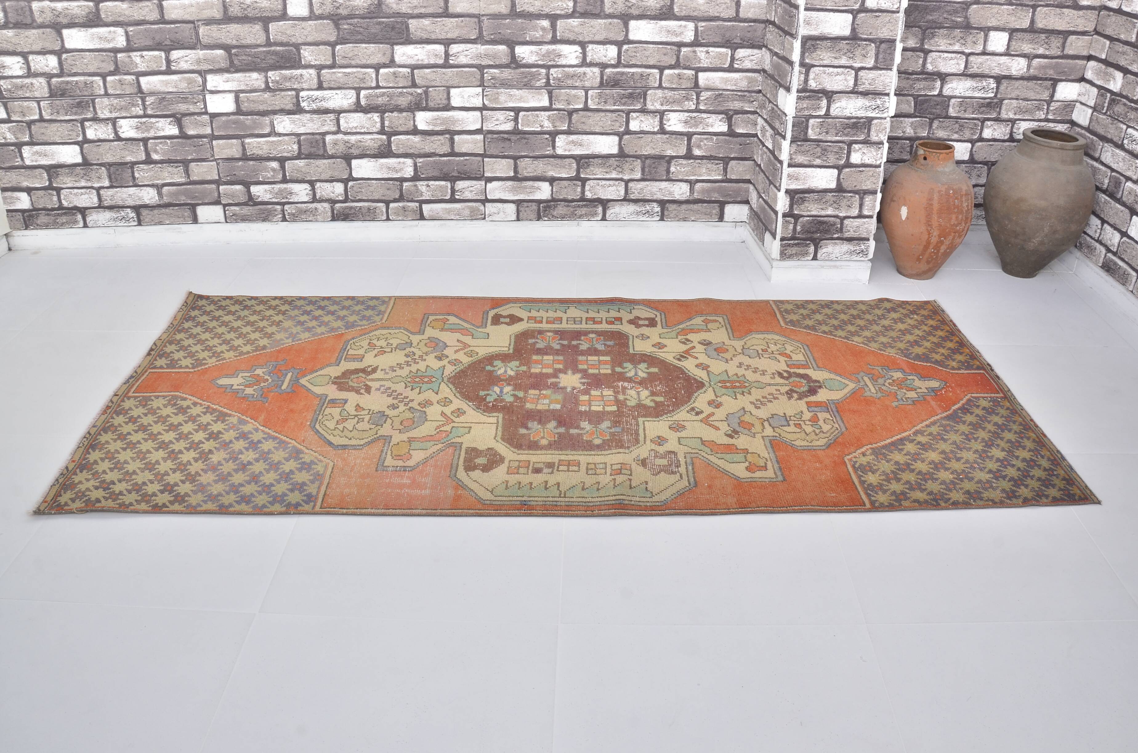Orange & Brown Turkish Vintage Rug sku 2576
