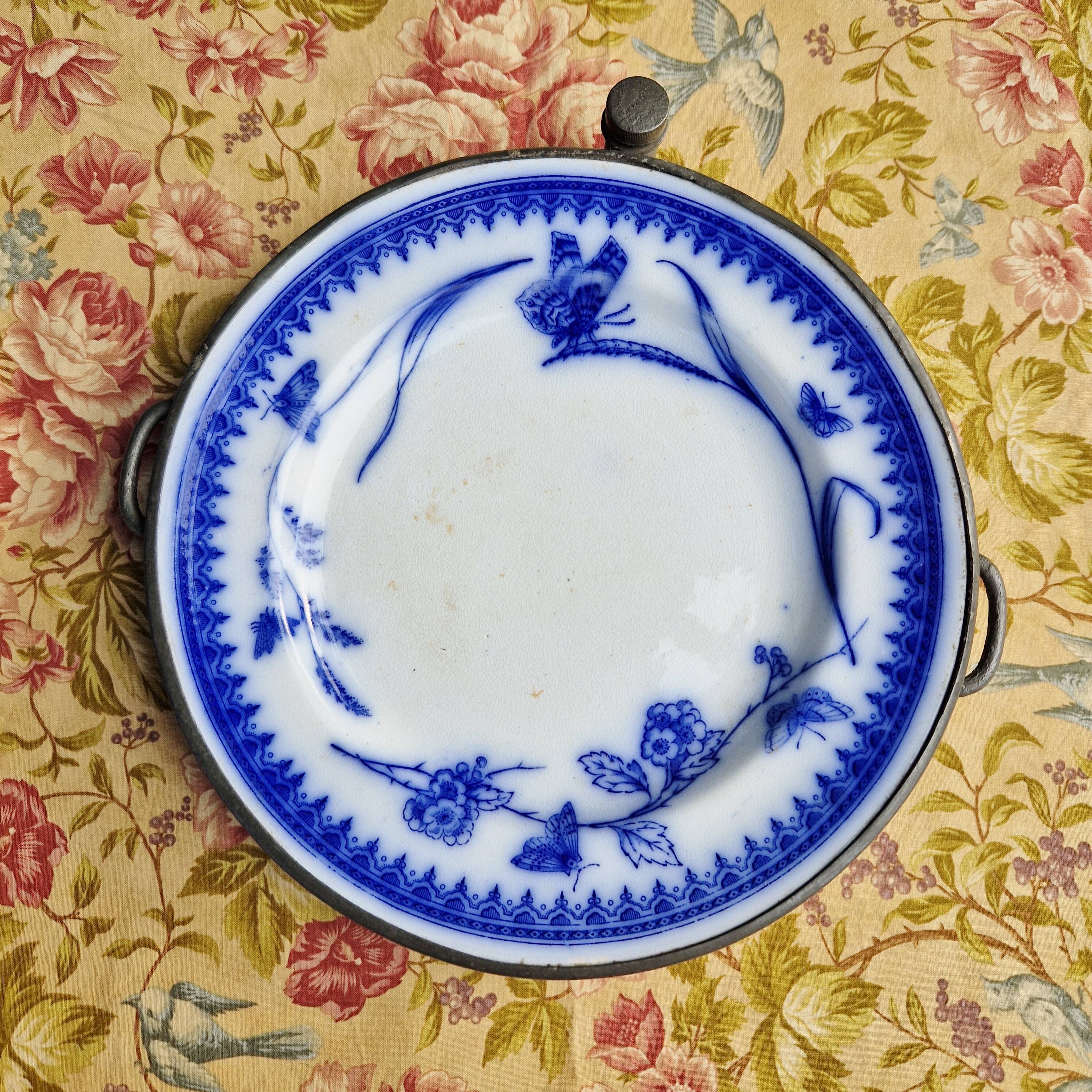 Antique ceramic and metal hot plate james dixon and sons shef