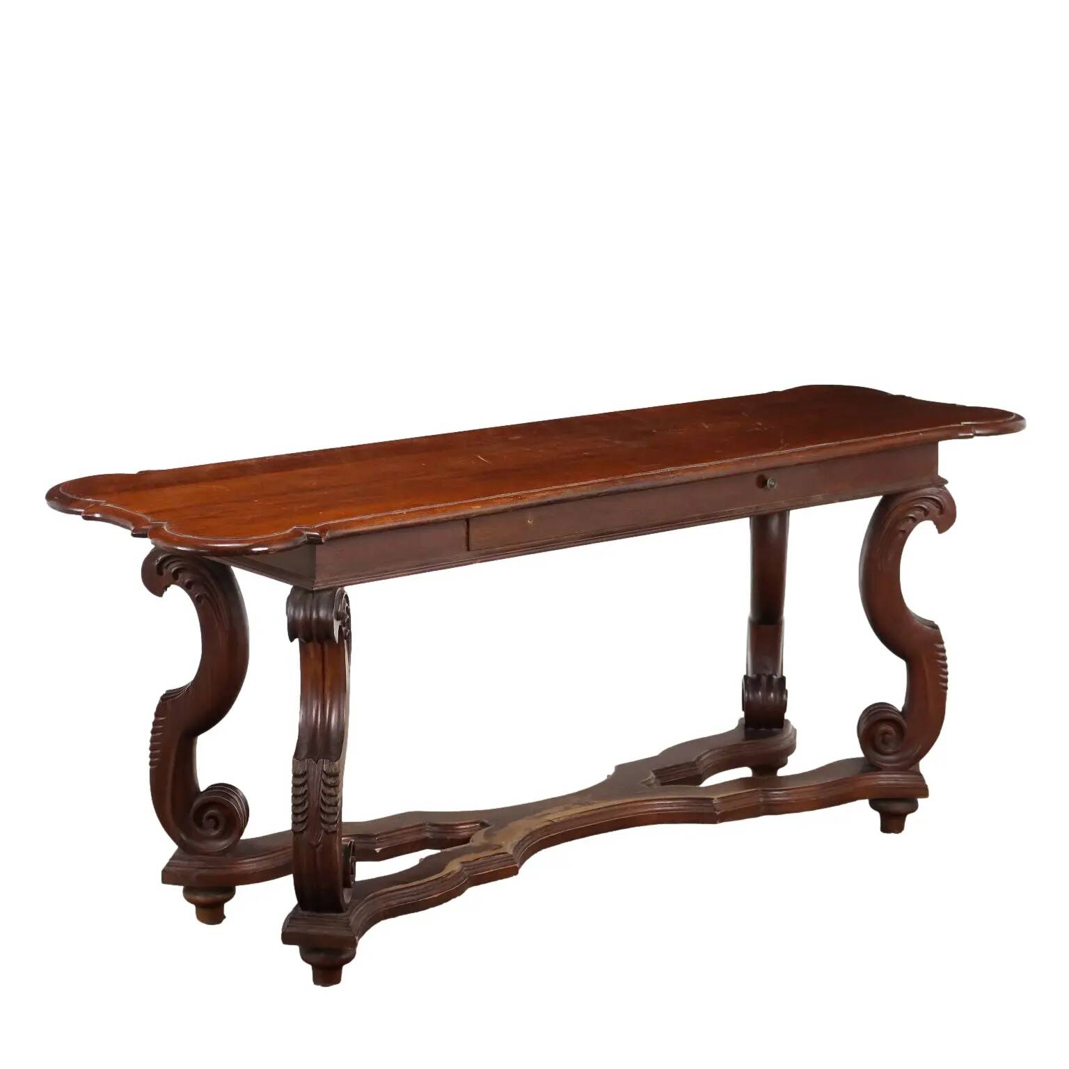 Antique poplar desk with a small drawer, Italy, early 20th century.