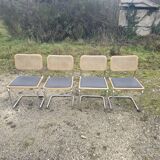 4 vintage Italian Cesca B32 chairs by Marcel Breuer, 70s