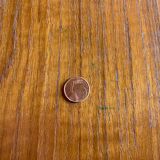 Expandable teak dining table, butterfly extension, circa 60s