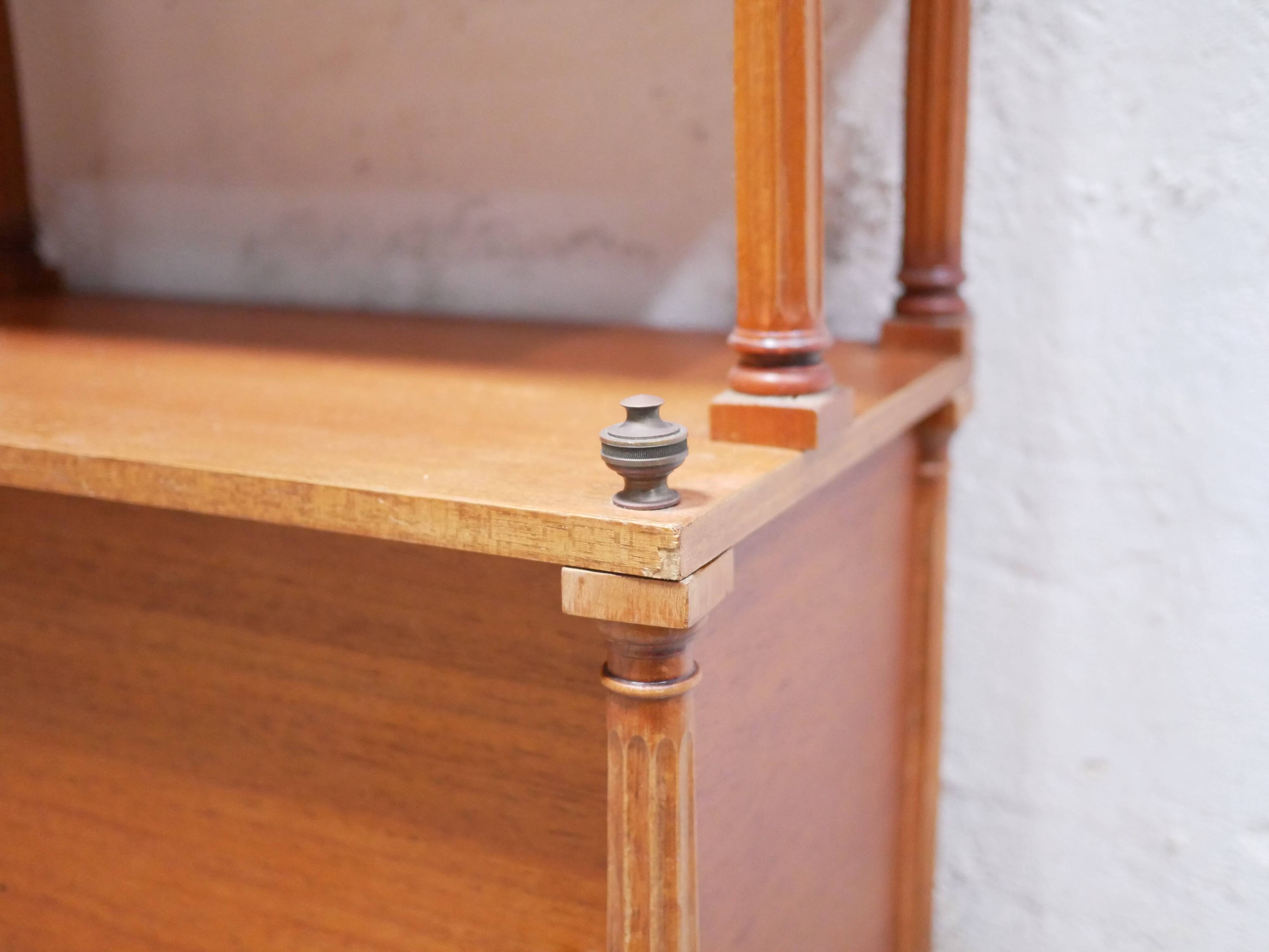 Vintage wooden bookshelf library