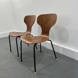 Chaises Mid-Century en Contreplaqué Danois, 1950s, Set de 2