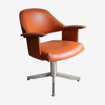 Barber in leatherette Chair orange 1970s