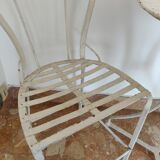 Table and bistro chairs wrought iron terrace