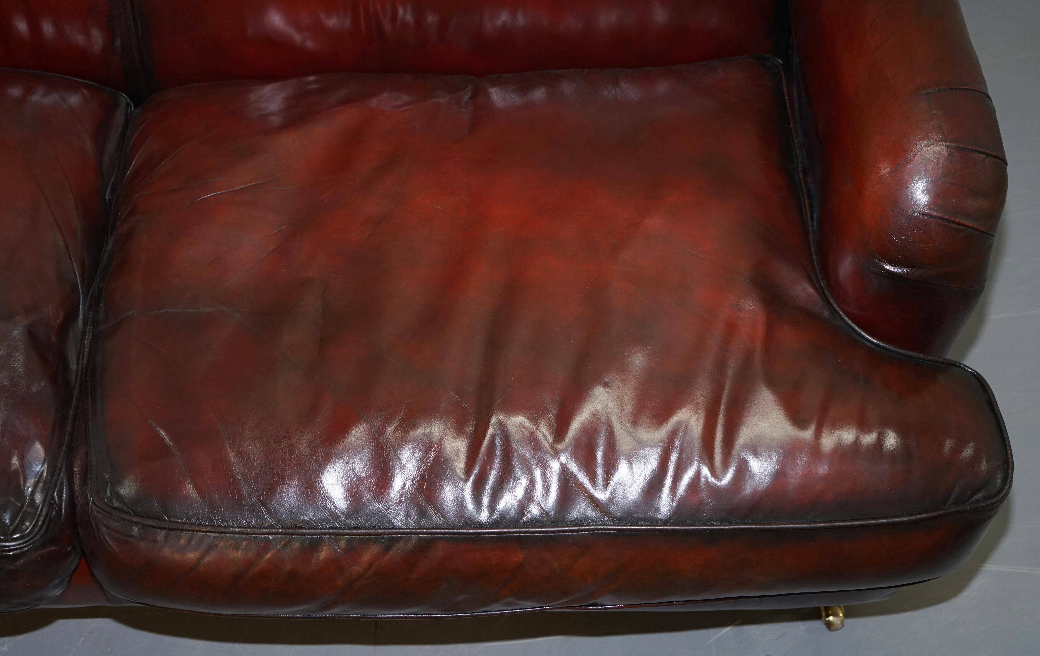 Restored leather canapé in Howard & Son style