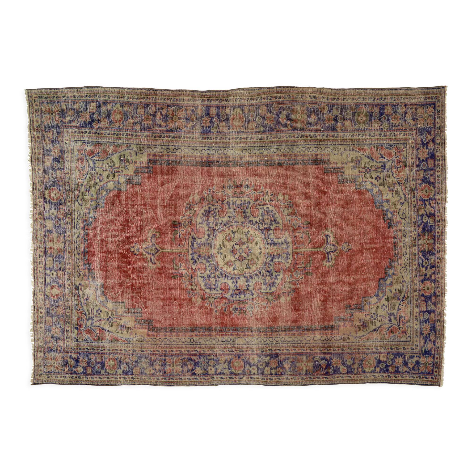 Anatolian handmade vintage rug 273 cm x 212 cm