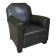 Fauteuil club art déco en skaï et bois