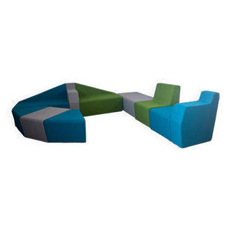 Ensemble canapé géométrique design modulable 10 pièces moderne
