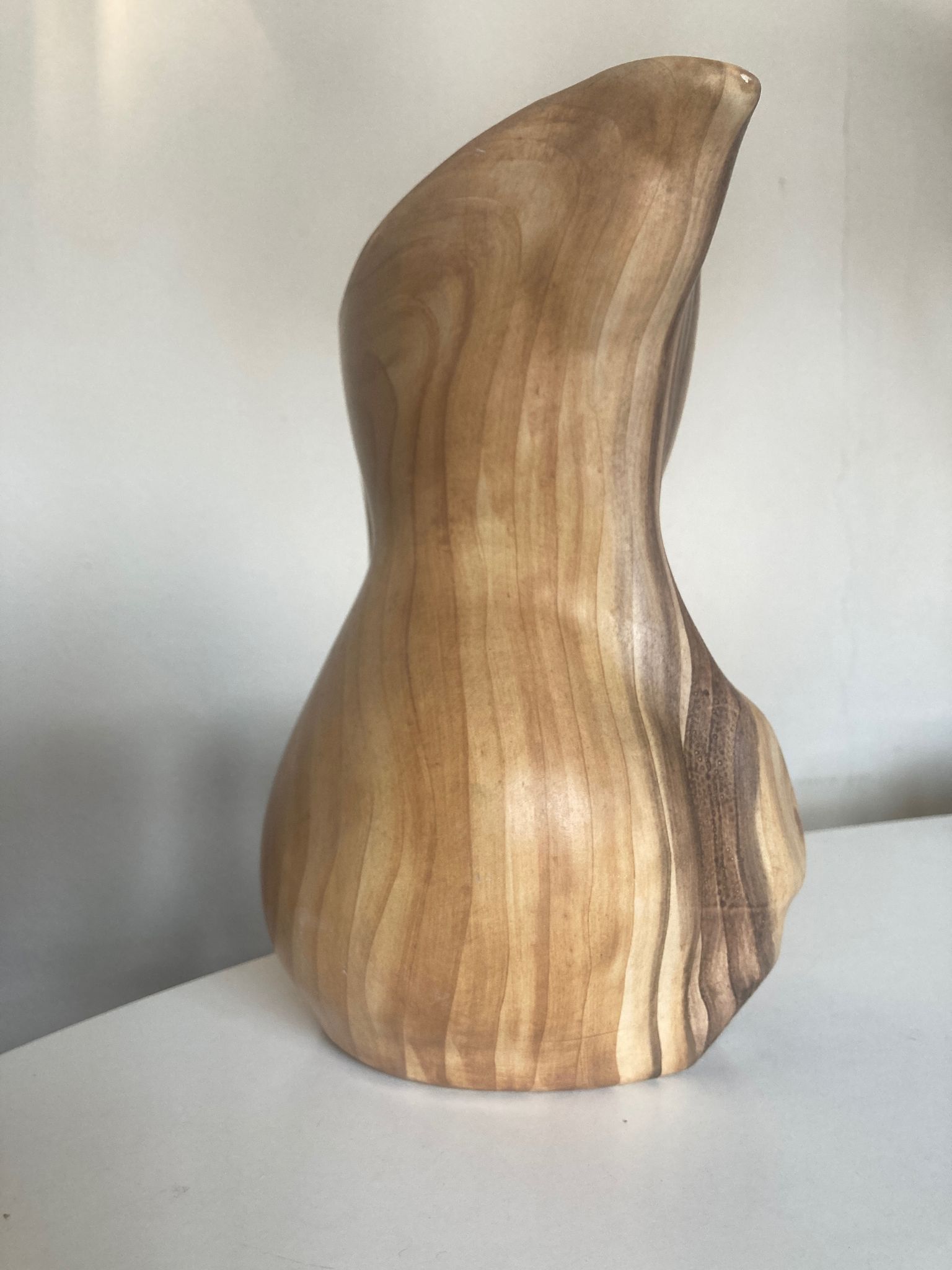 Ceramic vase mid century Grandjean in Vallauris faux bois 1960