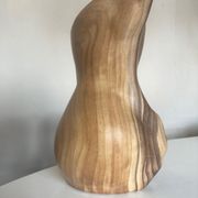 Ceramic vase mid century Grandjean in Vallauris faux bois 1960