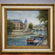 Huile sur panneau – Paris Quai des Grands-Augustins – signée H. Charby