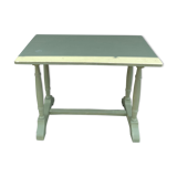 Patinated green baluster table