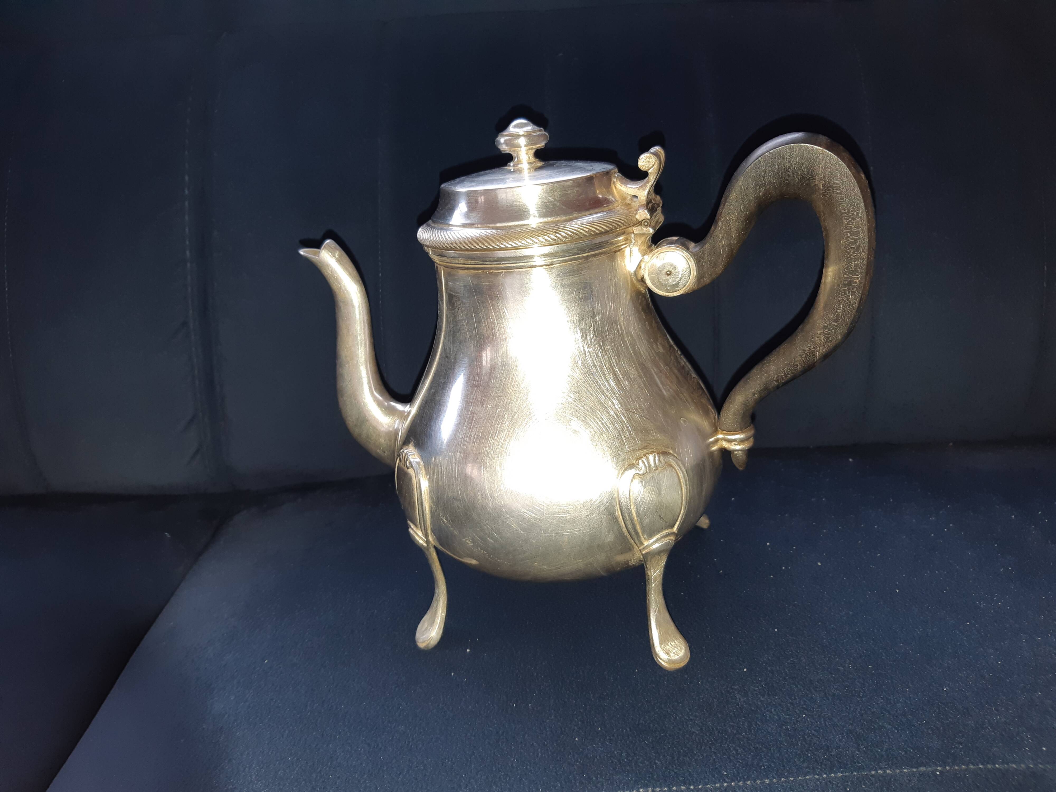 Vintage silver metal teapot