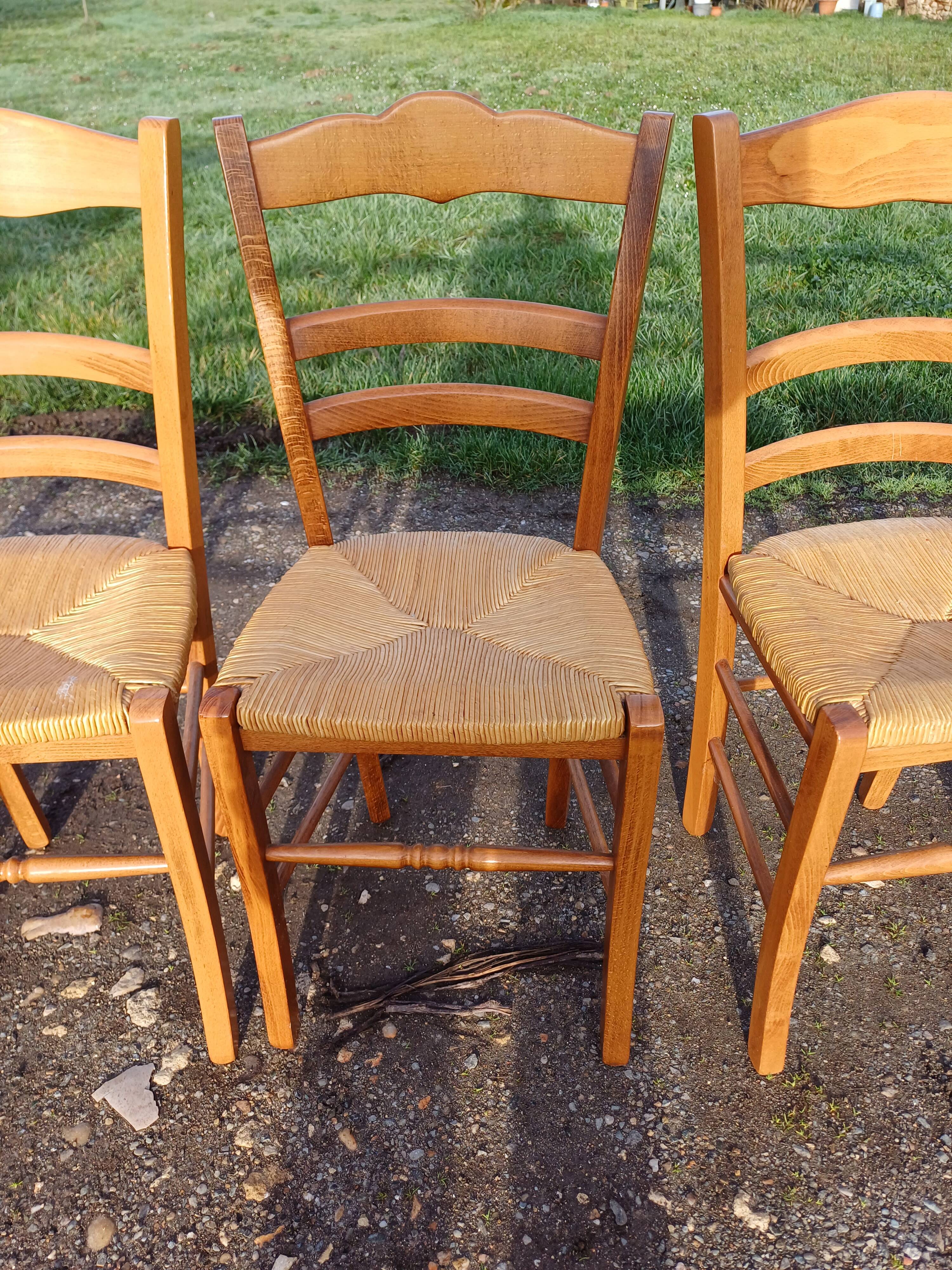 6 straw chairs