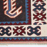Pink & Blue Long Turkish Vintage Runner Rug, 80x398Cm