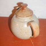 Grey Grès Teapot * vintage French stoneware * handmade ceramic * rustic pottery * warm speckled