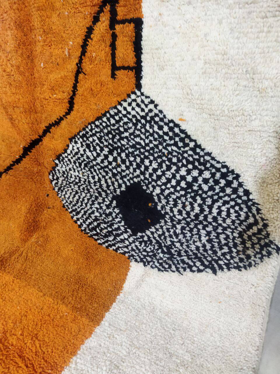 Moroccan handmade artisanal berber carpet magic orange eye 287 x 184 cm