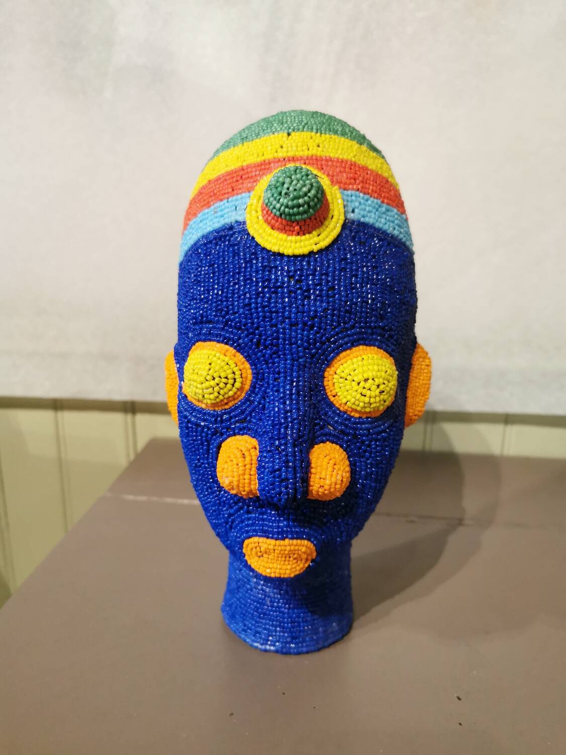 African beaded head