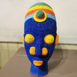 African beaded head