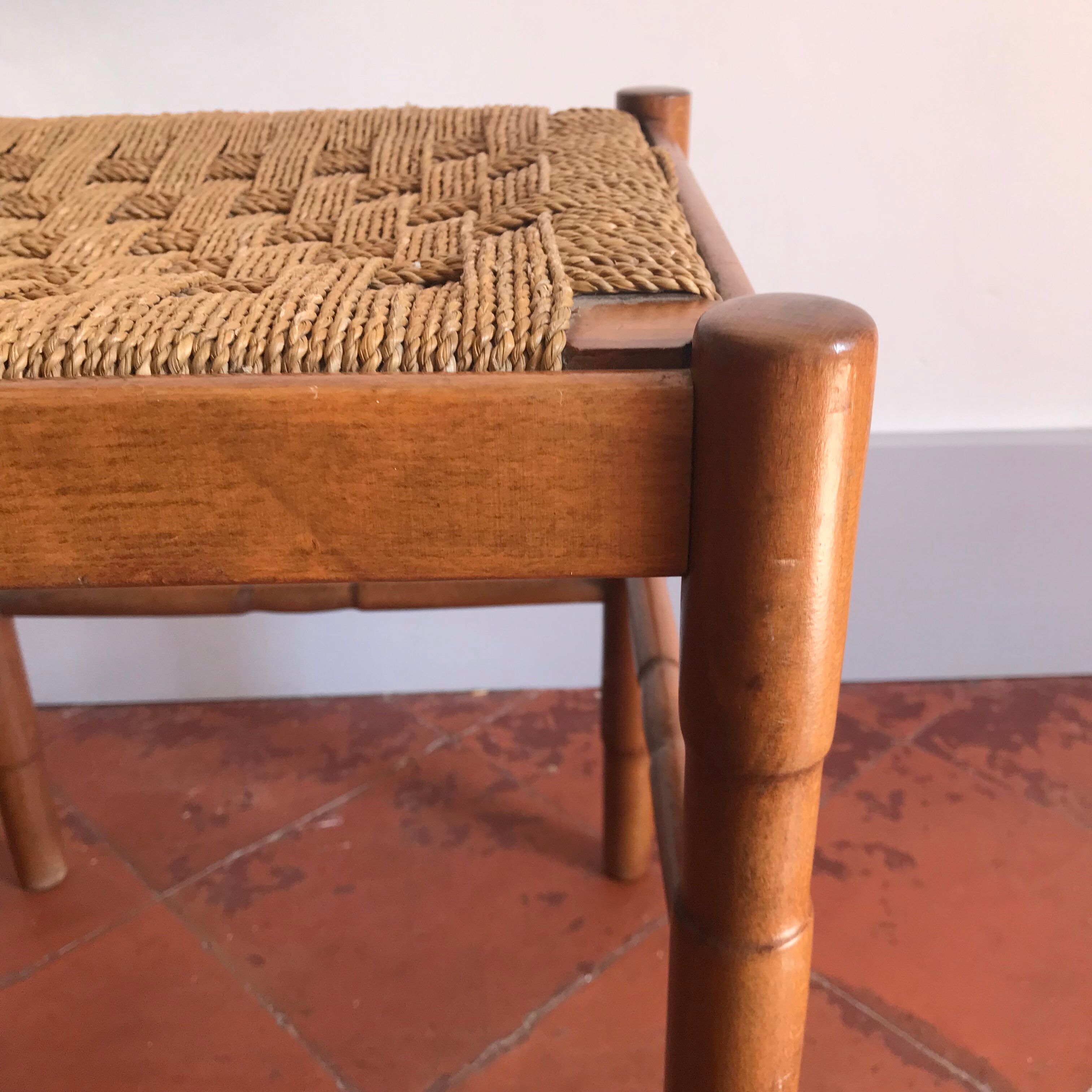 Wooden stool and rope
