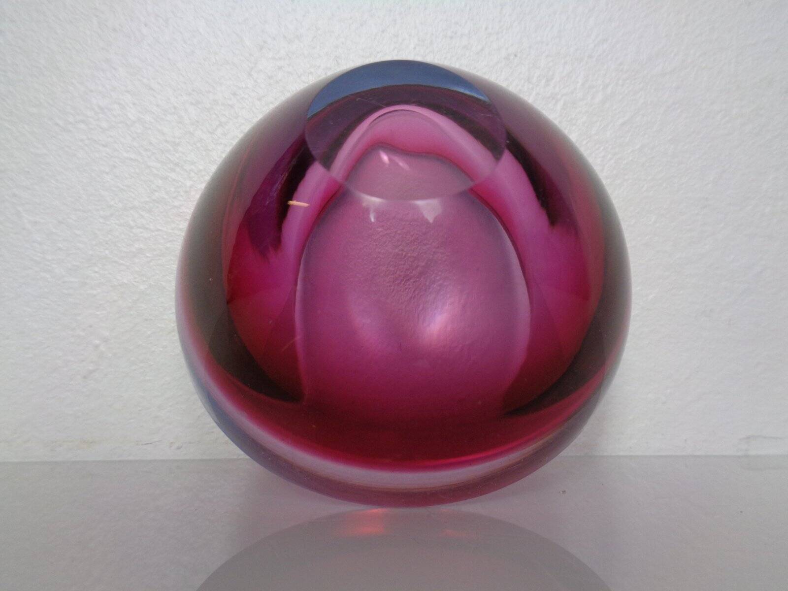 Sommerso Murano Glass Ashtray, Italy, 1960s