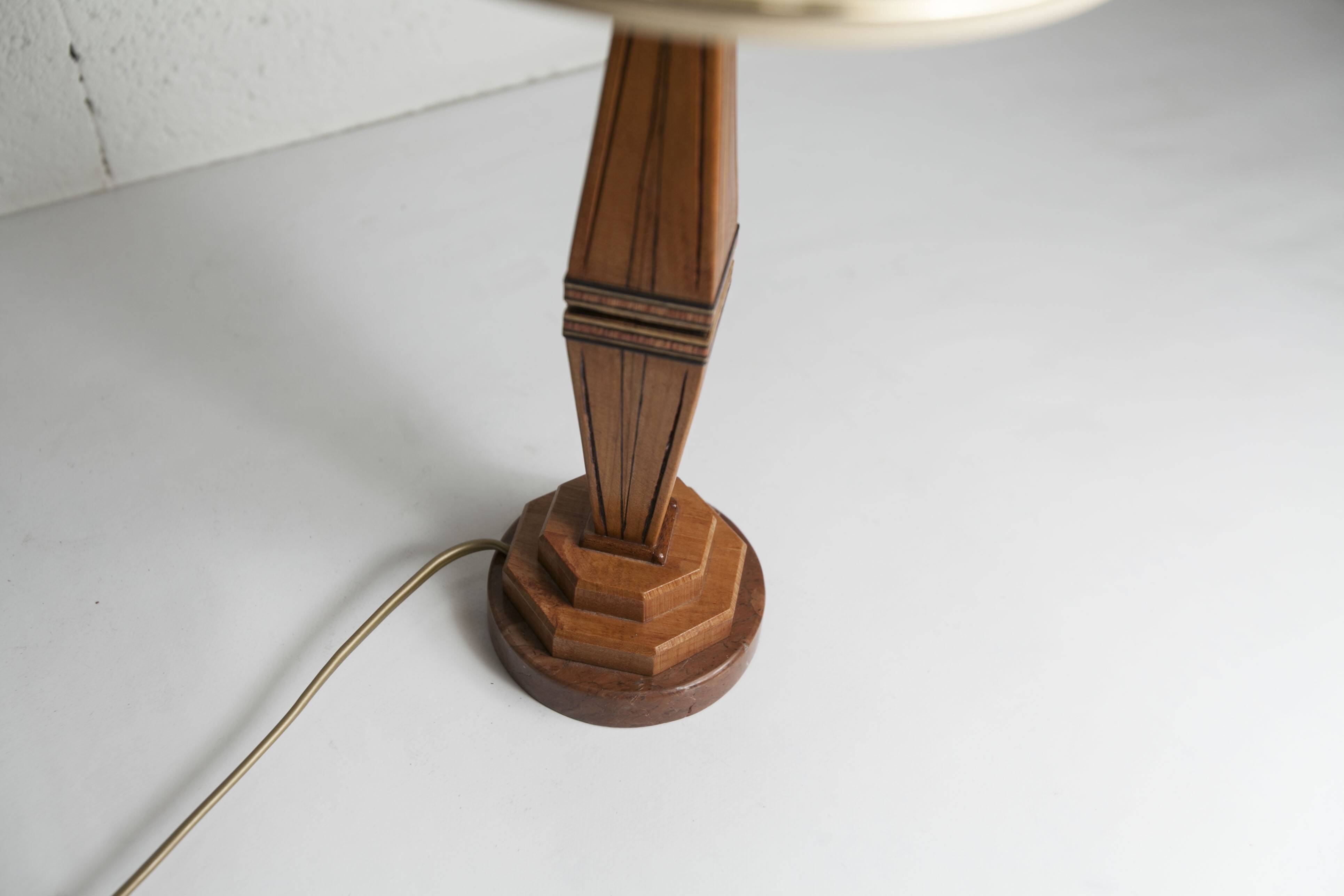 Table lamp 1930 art deco wood Verona marble