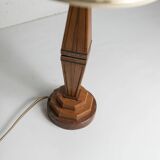 Lampe à poser 1930 art déco bois marbre de Verone