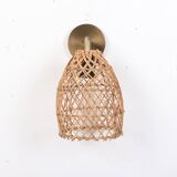 Gold Rattan Sconce Lamp