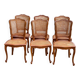6 chaises cannées Louis XV en bois massif des années 50
