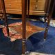 Bouillotte table pedestal table with marquetry decoration and bronze ornaments in the Louis style