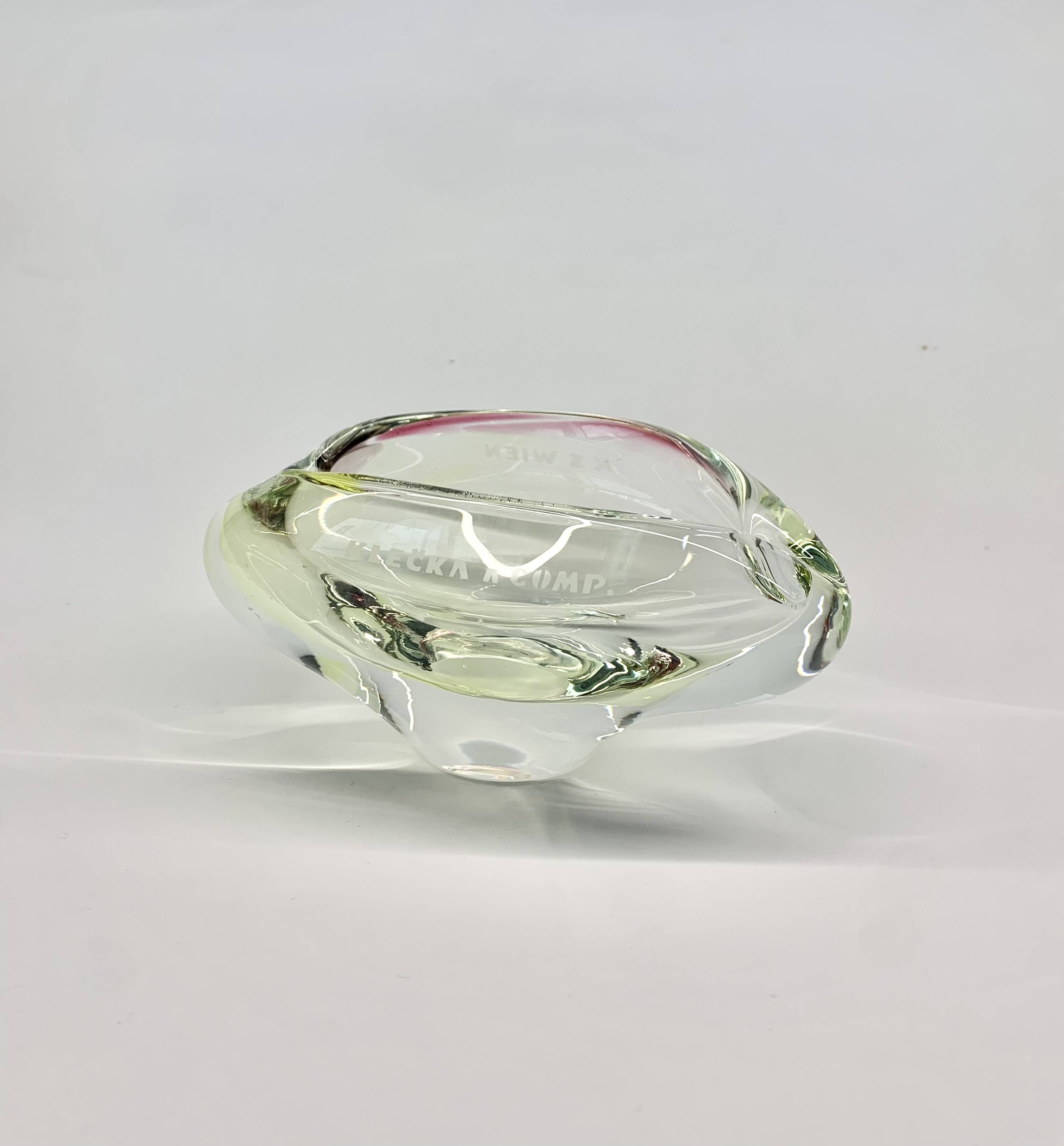 Bowl by Jozef Hospodka for Chribska Sklarna, 1960