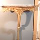 Louis XV style wall lamp console, twentieth century, wood and gilded stucco marble top