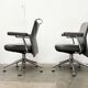 Postmodern swivel chairs model AC2 in leather by Antonio Cittero for Vitra, 1990s, set of 4.