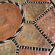 Moroccan leather pouf