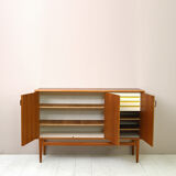 Scandinavian teak highboard with drawers