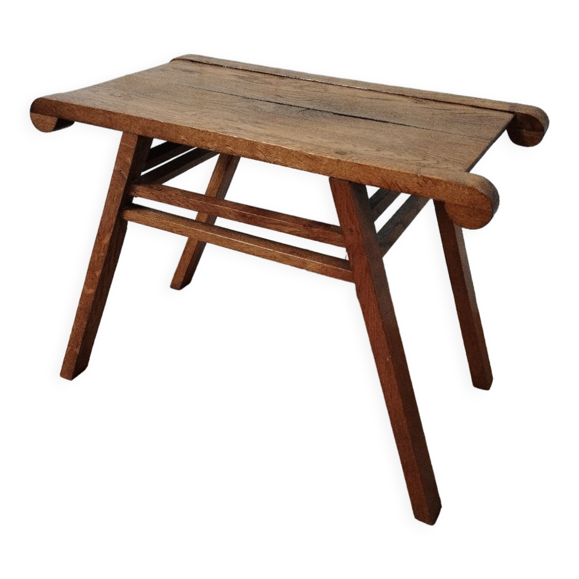 Side table end of sofa vintage feet compass solid oak