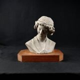 Terracotta bust of the smiling angel from Reims Cathedral with base