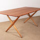 Danish dining table in teak, beech, and brass, model AT 303 Hans Wegner.