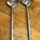 Bamboo-style serving cutlery in silver-plated metal
