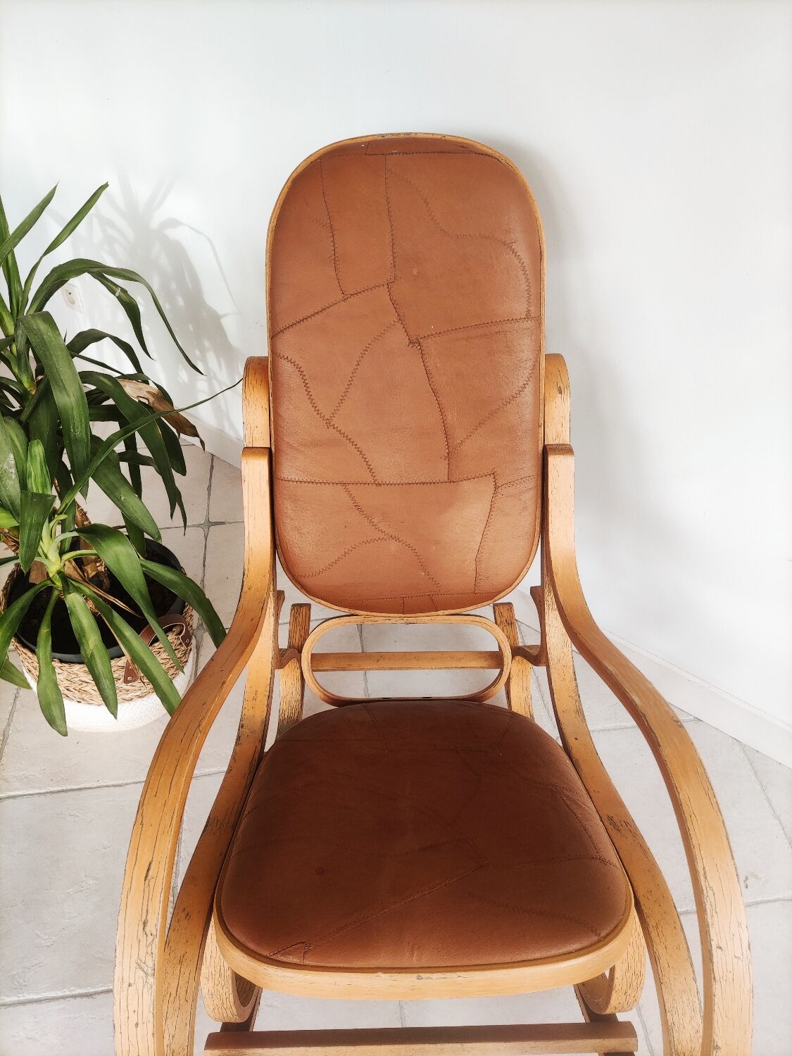 Rockingchair wood and leather