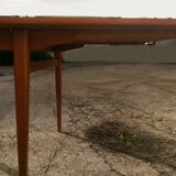 Danish Scandinavian teak dining table with extensions