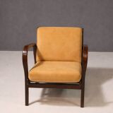 Koželka & Kropáček armchair, 1940s, silver medal – Milan Triennale 1946, restored bentwood frame