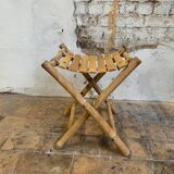Pair of vintage bamboo fisherman's stools